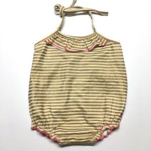 Pink Chicken Gold Stripe Bubble Romper 12-18 Month
